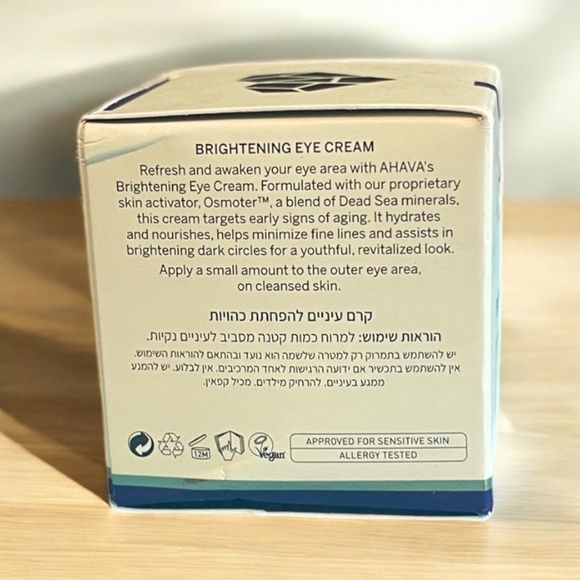 AHAVA Brightening Eye Cream 0.5 oz / 15 ml – Dark Circles & Fine Lines - Picture 4 of 5